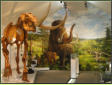 Mammutmuseum Niederweningen, Skelett vor dem Wandbild mit der Rekonstruktion der Umwelt vor 45'000 Jahren